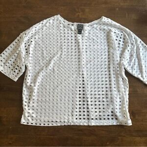 Clara Sun Woo Medium White Open Back Cut Out Top Artsy Maxamalist Layering‎ 🤍